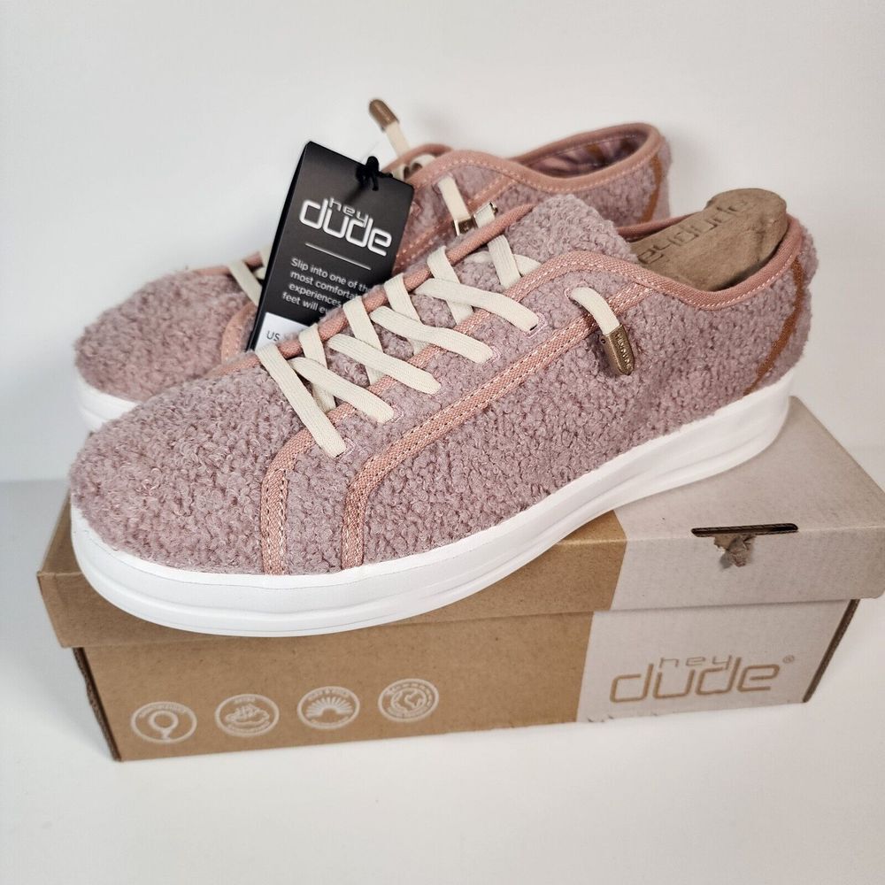 Hey Dude Womens Karina Sherpa Tuscany Pink‎ Sneaker Sz. 11 NIB